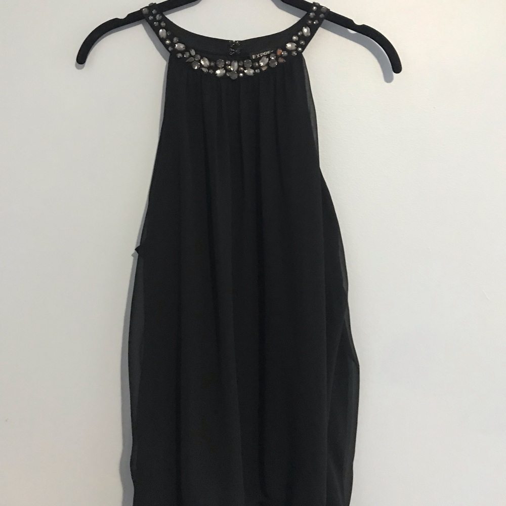 EXPRESS Rhinestone Neckline Top